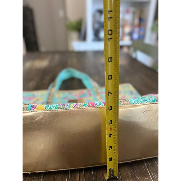 Lilly Pulitzer In The Beginning Gold Sparkle Tote Bag – Gold Sequin Trim - Picture 5 of 16